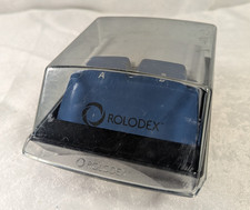 Rolodex Covered Card File A-Z Dividers Blank Contact Cards Smoke Lid Desktop