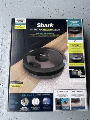 #ad Shark AI Ultra 2 in 1 Robot Vacuum and Mop Black RV2610WD $150.00