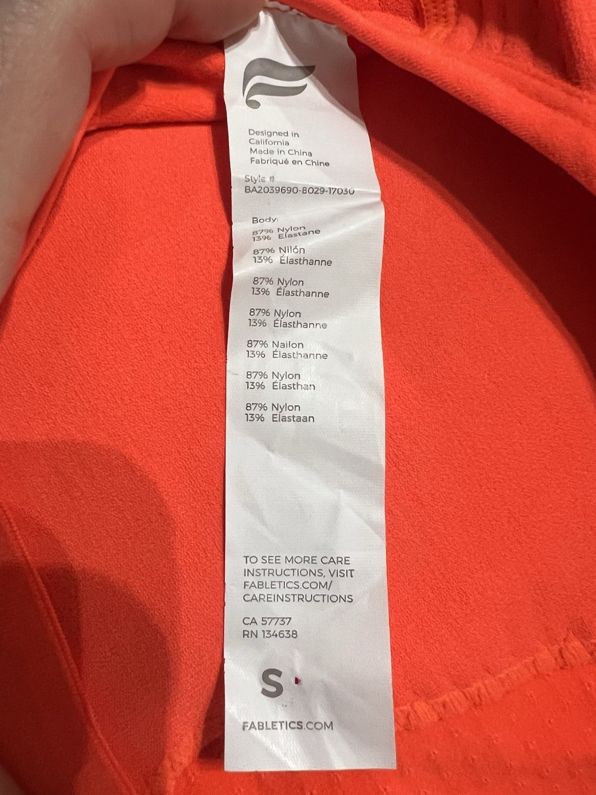 Fabletics Pristine Condition Vibrant Orange Activ… - image 4