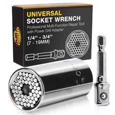 Dura-Gold Universal Socket Wrench, 1/4'' - 3/4'' (7 - 19mm) Repair Tool, Tighten
