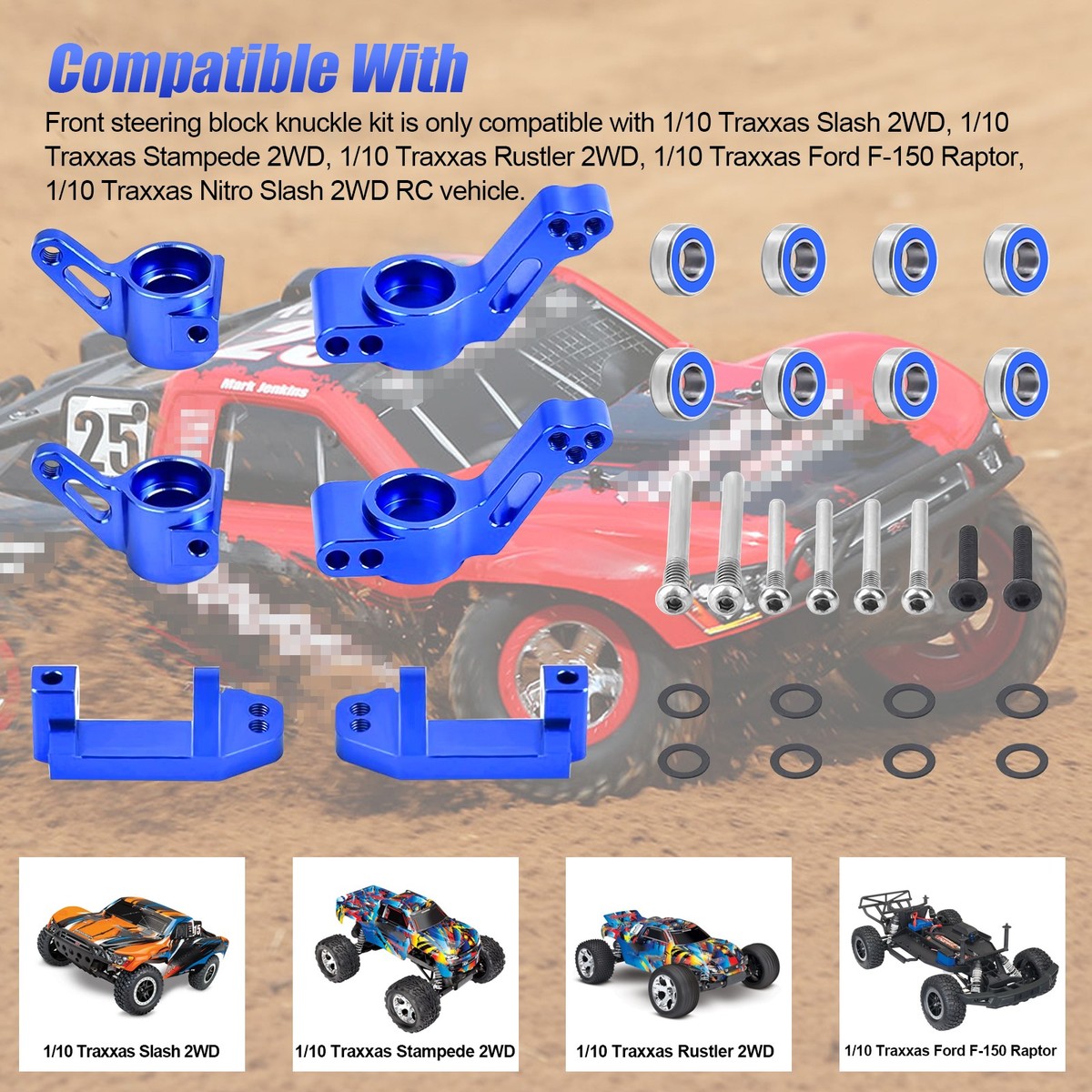 Caster Block Steering & Stub Axle Carriers Kit For 1/10 Traxxas