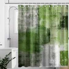 Green Abstract Shower Curtain Green and Grey Abstract Art Painting Shower
