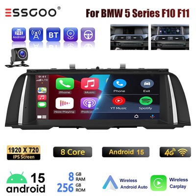 256G Android 15 Autoradio Für BMW 5er F10 F11 NBT CarPlay GPS SWC +KAM Bluetooth