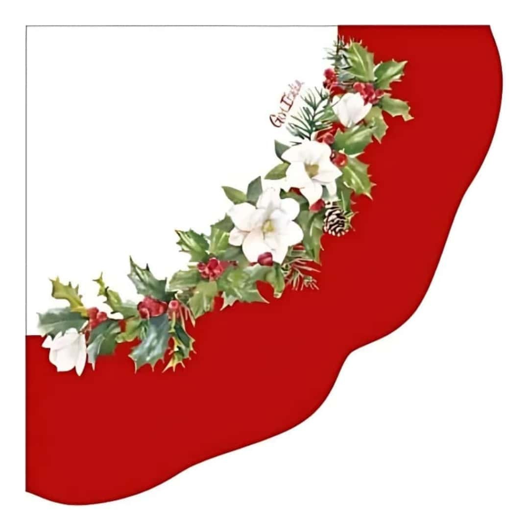 Napkins New Liberty Merry Christmas Red in Paper 33x33 cm 16pcs - Givi