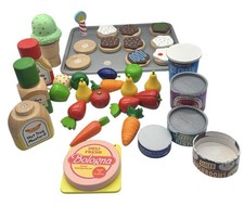 Melissa And Doug Play Food Lot Wooden Wood Pretend Play Cooking Lot of 40