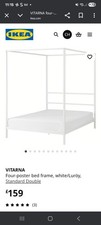 Ikea VITARNAFour-poster bed frame, white/Luröy,