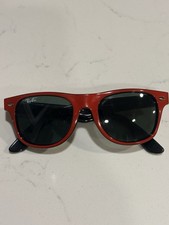 RARE Authentic RAY-BAN JUNIOR WAYFARER Red Black Kids Sunglasses RJ 9035S 162/71
