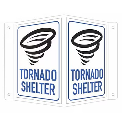 Lyle Lcvb-0033-Na_4X6 Tornado Shelter (W Sym), 7 1/2 In W X 6 In H, V-Shape