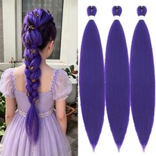 Purple Braiding Hair Pre Stretched 30 Inch 3 Packs Hair For Braiding