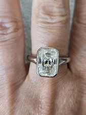 4,5ct Radiant Cut Moissanit Ring 925 Sterling...