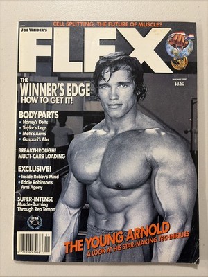 Flex Bodybuilding Muscle Magazine / Arnold Schwarzenegger January 1990