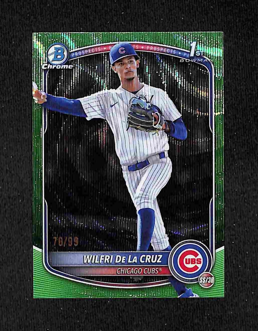 2025 Bowman Chrome - Wilfri De La Cruz /99 1st Green Wave Refractor #BCP-209