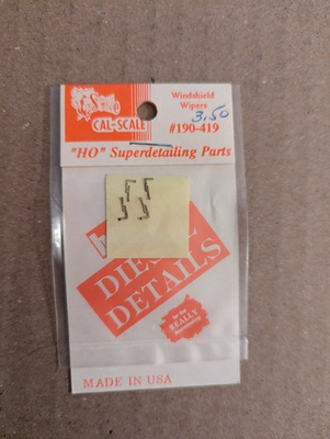 #ad Cal Scale HO Scale Windshield Wipers Superdetailing Parts #190 419 Model Train $6.00