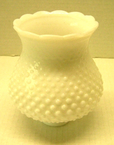 VINTAGE LAMP Shade Hobnail Milk Glass Chimney Sconce Wall Sconce 1 5/8 fitter