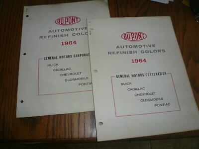 1964 GM Dupont Color Chip Paint Sample - Buick Cadillac Chevy Olds Pontiac - TWO