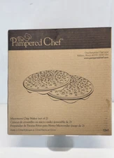 The Pampered Chef Microwave Chip Maker 1241 Veggies No Oil Cooking Healthy 2 pc
