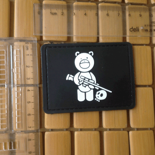 3D PVC BLACK BEAR SNIPER HUNTER USA ARMY TACTICAL HOOK LOOP PATCH BADGE DARK - Picture 4 of 6