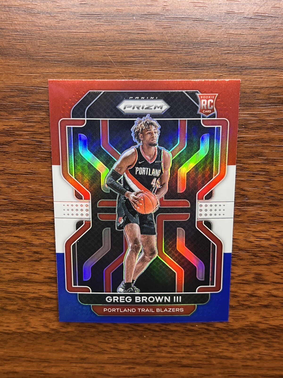 2021-22 Prizm Greg Brown III RED WHITE BLUE ROOKIE SP #291 Panini Trail Blazers