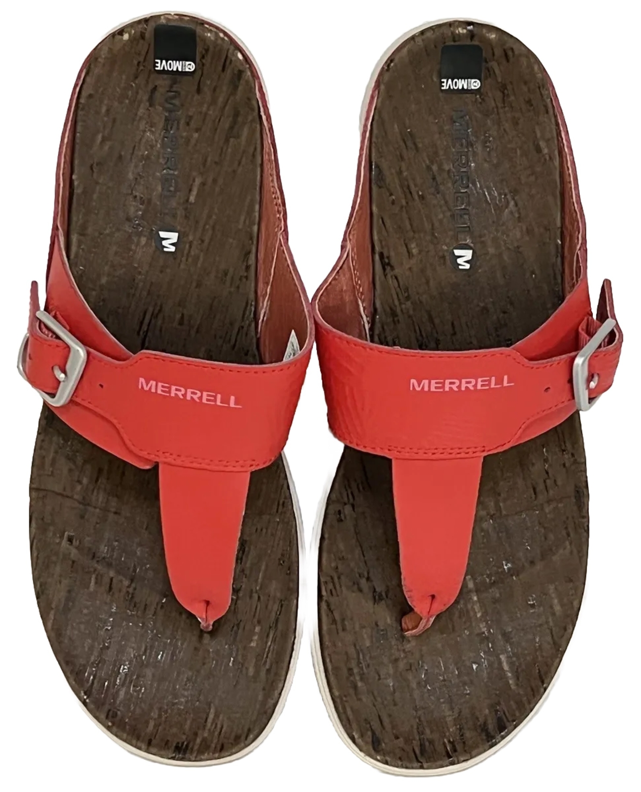 Merrell Sandali Donna 9 Infradito da Spiaggia in Pelle Fibbia Rosso