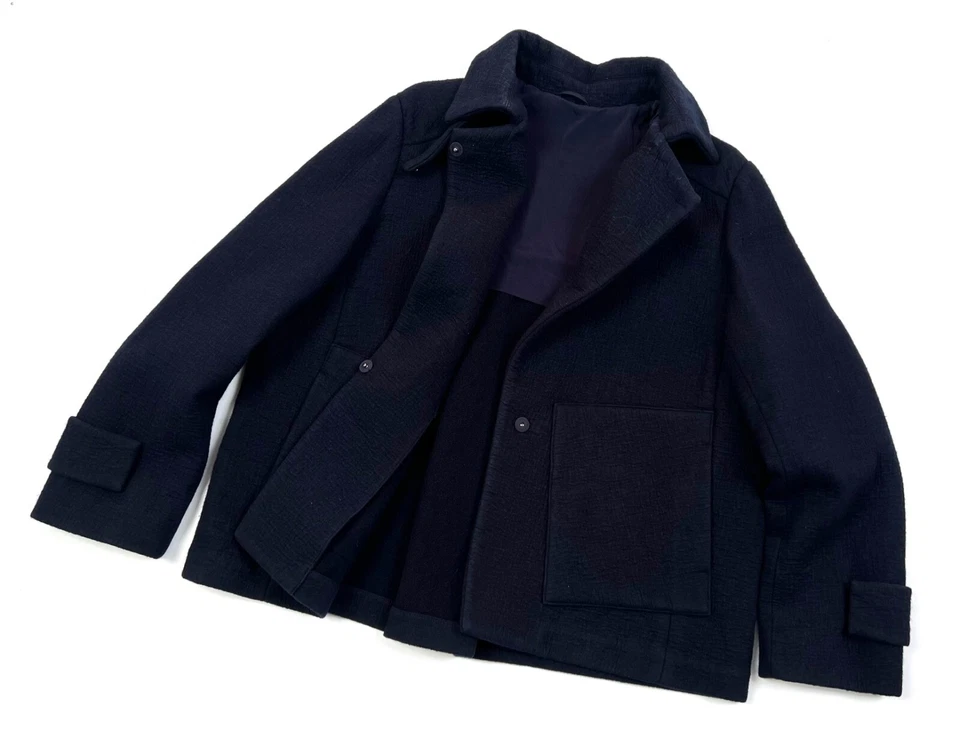Auténtico abrigo chaqueta de lujo para mujer BRUNELLO CUCINELLI azul lana/cachemira talla 42 Foto 2 de 4