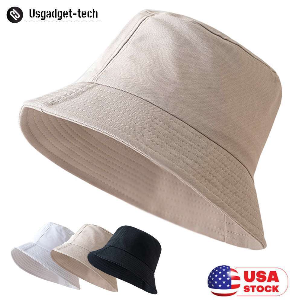 Men's Cotton Bucket Hat for Fishing Camping Sun Protection Safari Summer Outdoor-image