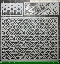 3pc HEXAGON Hex KIT AIRBRUSH STENCILS Stencil Mylar REUSABLE CUSTOM PAINT SET