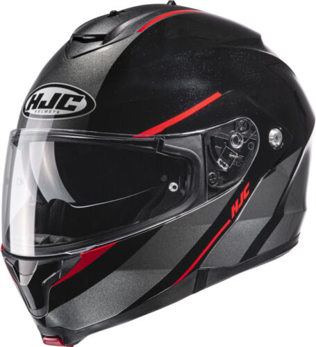 Casco modulare moto HJC C91 TERO MC1 NERO GRIGIO ROSSO taglia L flip up helmet