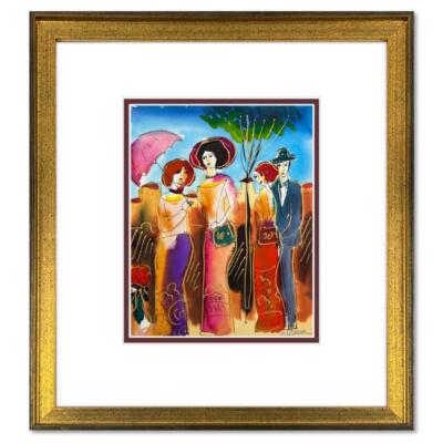 Moshe Leider, Framed Original Mixed Media Watercolor Painting, Hand Signed