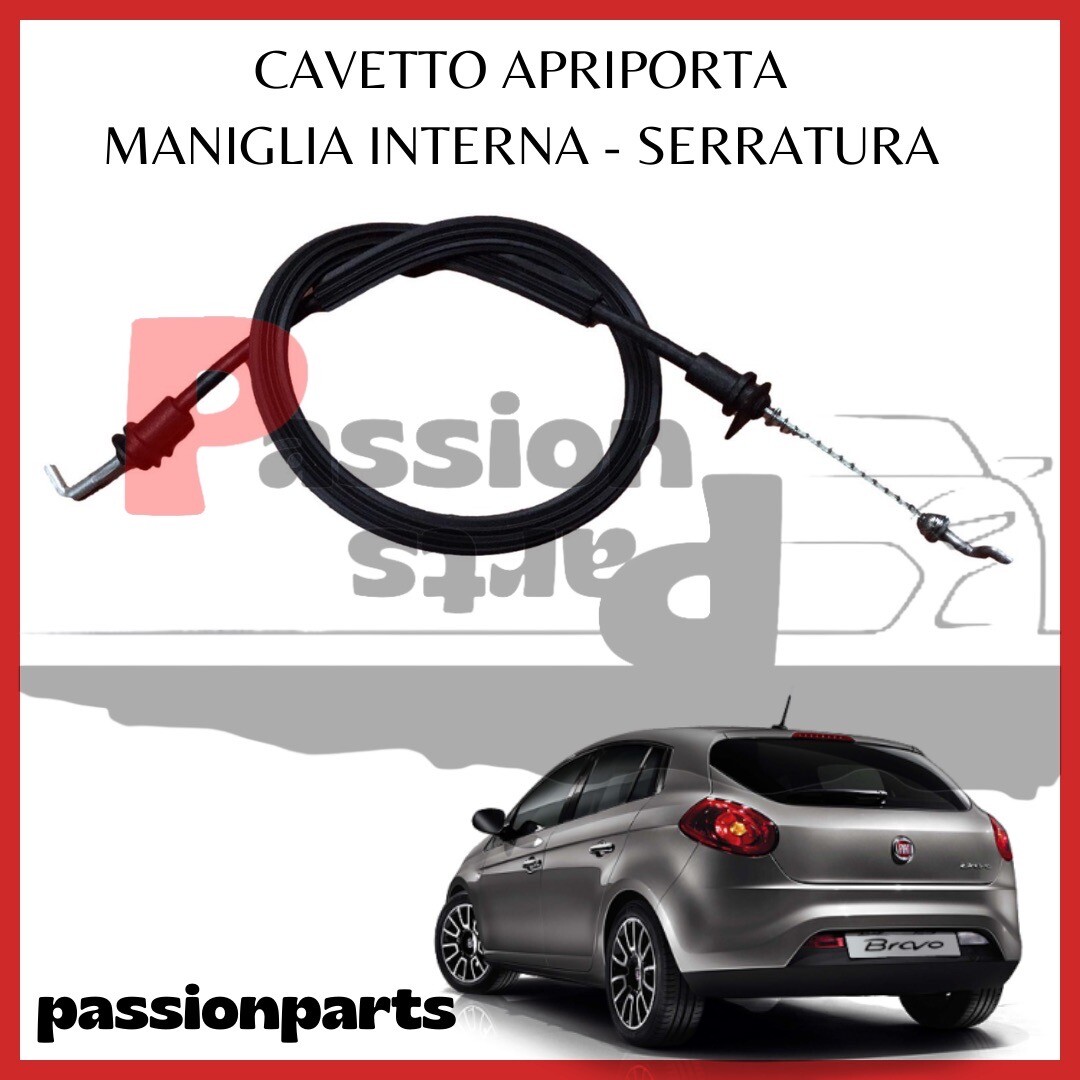 Maniglia Apriporta Interna Destra Cromata Per Fiat Bravo II MK2 (2007-2018) Completa Di Pannello - 2
