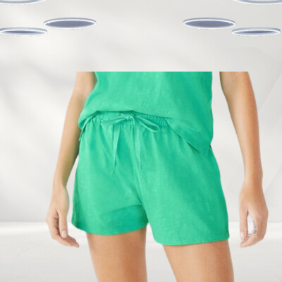 Ex Hush Damen Pyjamashorts aus Baumwolle in Grün (Defekt)
