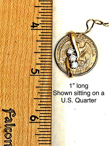 14k Yellow Gold Sirena® Diamond 1/2 Ct Pendant Necklace 3-stone MSRP $2000 - Picture 4 of 16