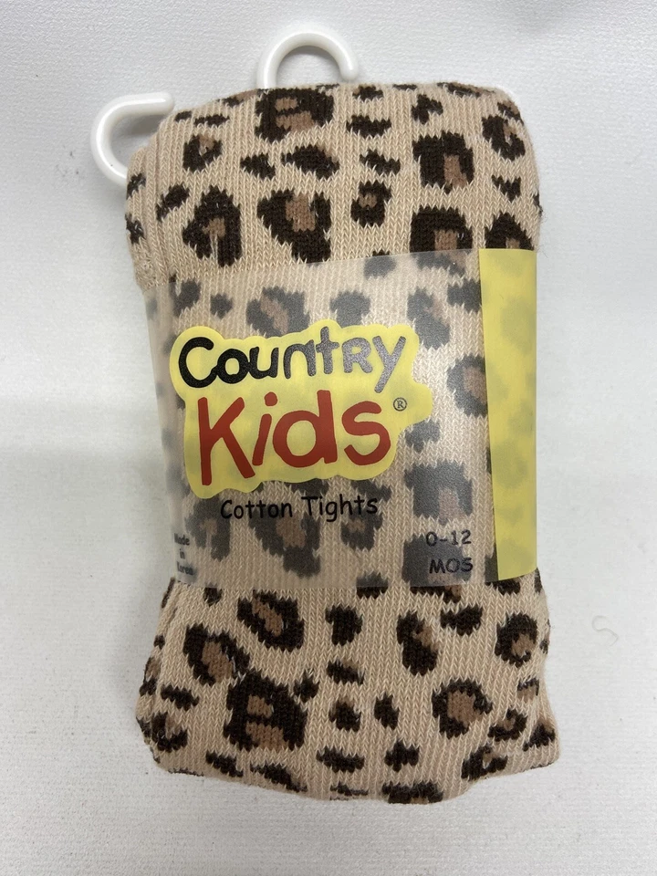 Колготки для маленьких девочек от Country Kids - новые с ценниками размер 0-12 месяцев анималистический принт леопард - Изображение 2 из 3