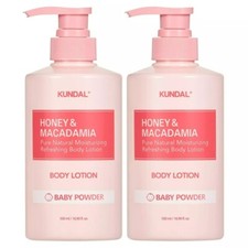 Kundal Honey Macadamia Moisturizing Body Lotion Baby Powder 500ml X 2ea