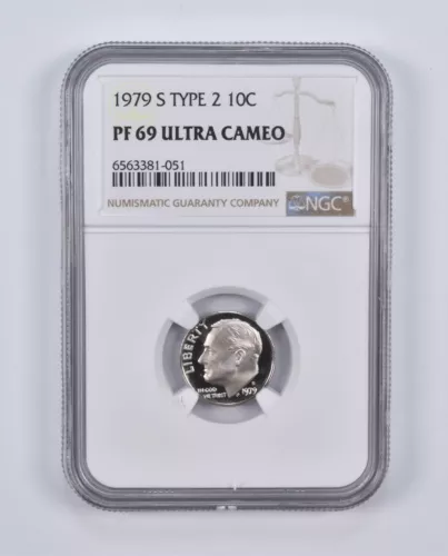 PF69 UCAM 1979-S Type 2 Roosevelt Dime NGC Graded Brown Lbl