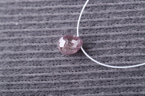 Diamante suelto rosa natural con forma de briolette de 0,52 quilates 4,40 mm perforado DB134 - Imagen 3 de 13