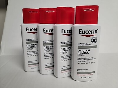 4x Eucerin Original Healing Soothing Repair Lotion, 5 Oz Each