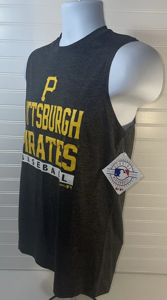 Camiseta sin mangas Pittsburgh Pirates Juniors grande 14-16 gris jaspeado oscuro nueva con etiquetas nueva Foto 2 de 4