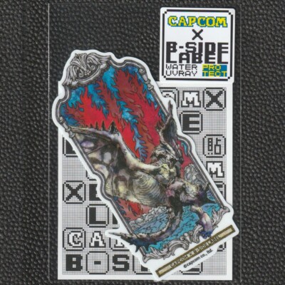 CAPCOM x B-Seiten Etikett Aufkleber MONSTER HUNTER Silber Rathalos Rise Sunbr...