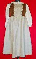 VINTAGE OKTOBERFEST DIRNDL TYROL BROWN GRAY LINEN BLEND GIRLS SET DRESS US10/140