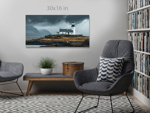 Stunning Lighthouse Isolated panoramic Canvas Wall Art Picture Print - Picture 3 of 4