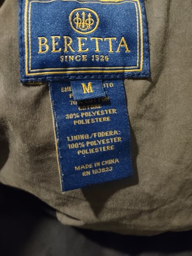Beretta shooting field jacket M mesh lining tuck in hood 2 inside zip pockets - Picture 12 of 24