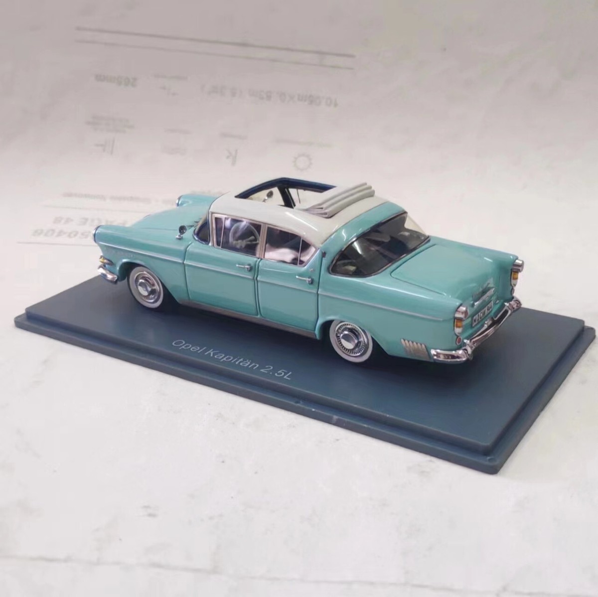 NEO 1/43 Scale Resin Model Opel Kapitan 2.5L Blue/White 1958 | eBay