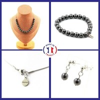 Set Armband Halskette Ohrstecker 20 HäMatit Perlen 8 GrößE Pe