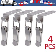 4Pcs/Set 90° Stainless Steel Spring Loaded Draw Toggle Latch Catch Clamp Clip UK