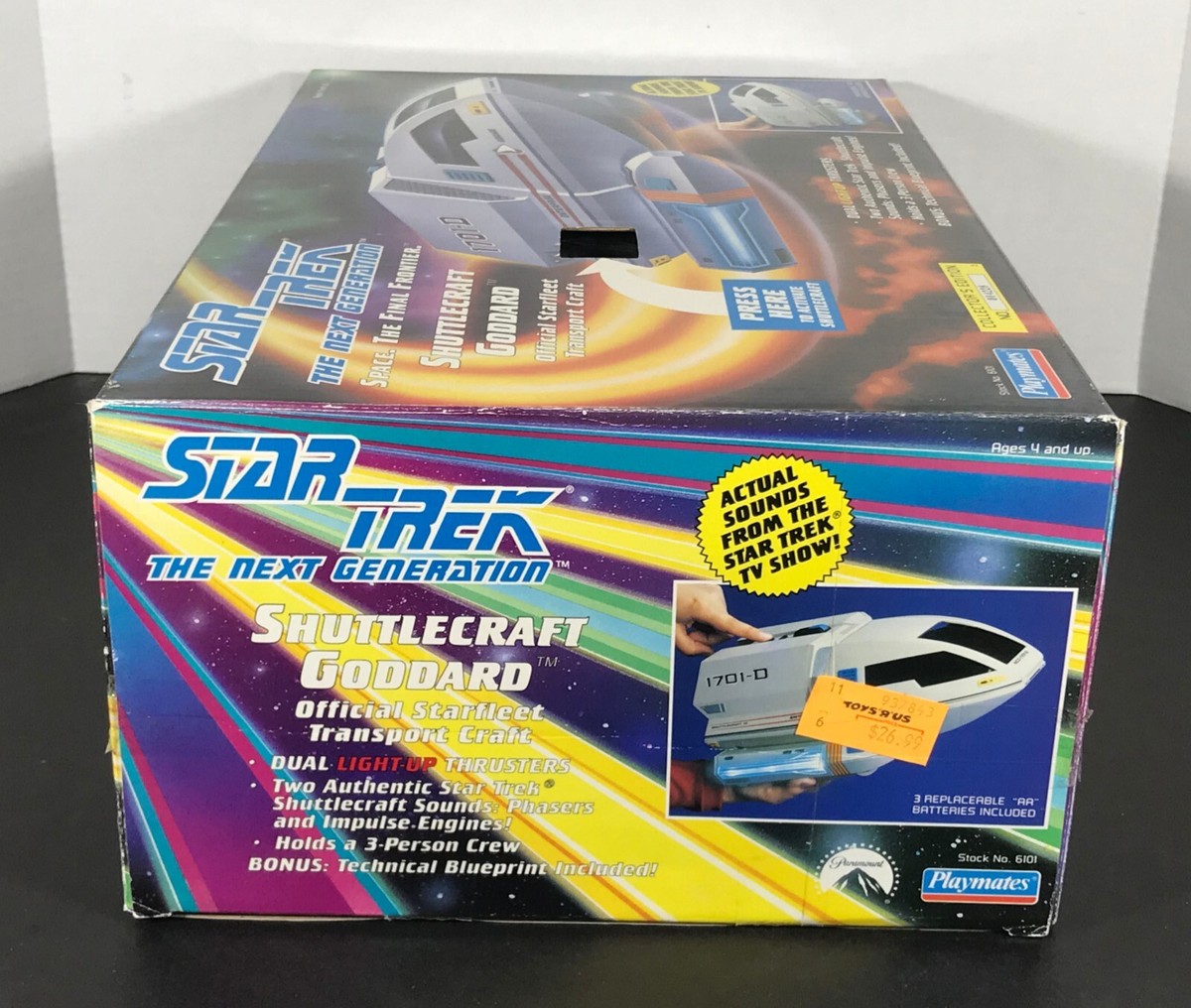 Star Trek TNG Shuttlecraft GODDARD Playmates 1992 TESTED Lights