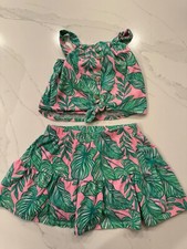 Tommy Bahama Skort Tank Top Girls 5/6 Tropical Floral Two Piece Set Girls NWOT