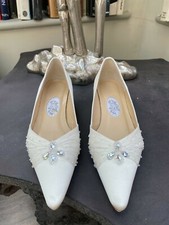 Diane Hassall' Ballerina' Purest ivory, UK 3 EU 36, wedding shoes.