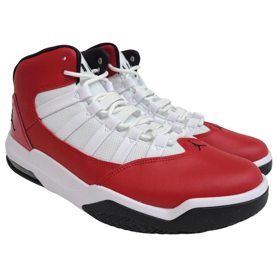 Nike Hombres 10 10.5 Air Jordan Max Aura Blanco Gimnasio Rojo Zapatos de Baloncesto AQ9084-602 Foto 2 de 4