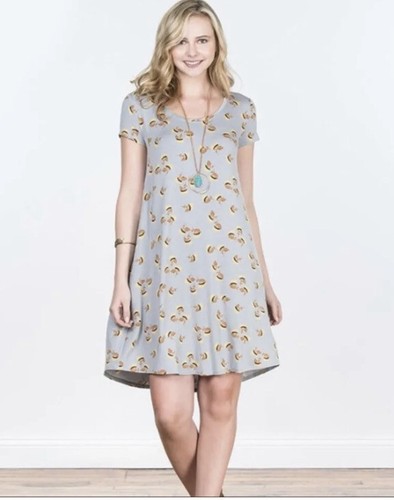 Matilda Jane Modal Dress Adventure Begins Write It Down Medium Fits Large Gray