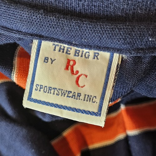 Vintage 80s Fighting Illini Knit Polo Shirt Striped University Of IL Large Thin - Picture 6 of 9